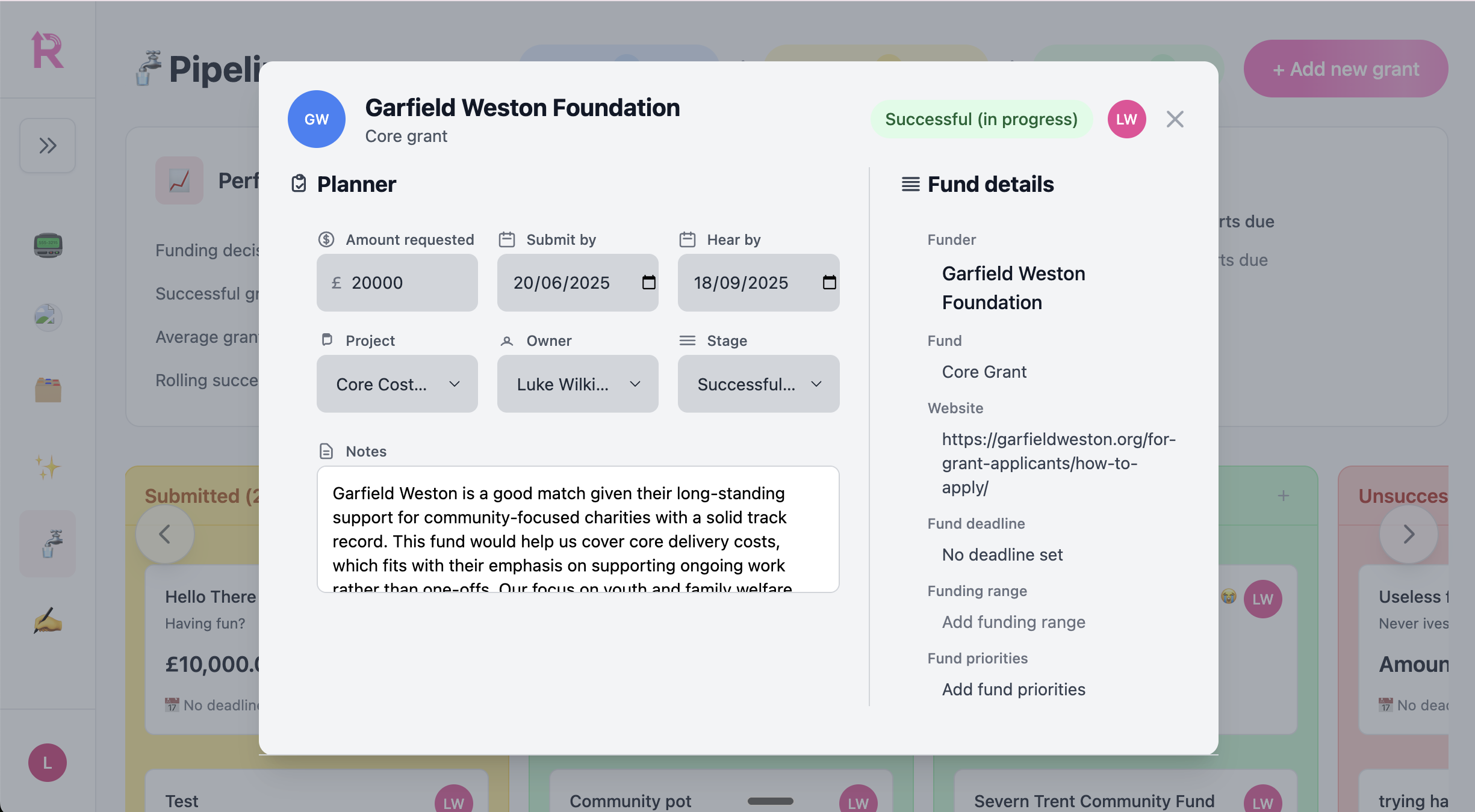 Screenshot of the Raiser pipeline view.